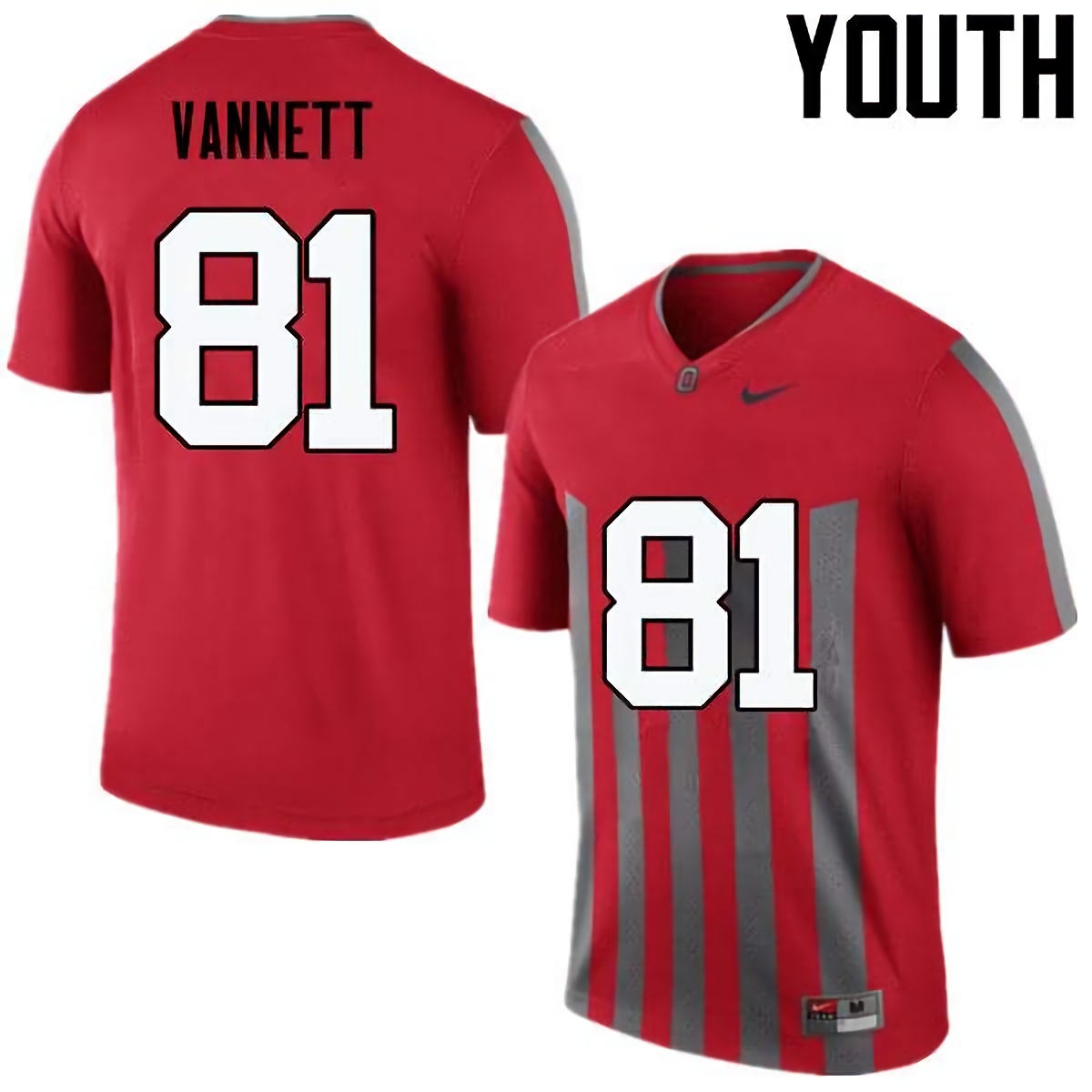 Nick Vannett Ohio State Buckeyes Youth NCAA #81 Nike Throwback Red College Stitched Football Jersey NWL7756WJ